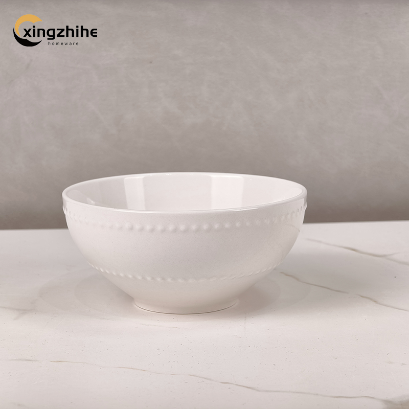 Custom-designed 18/16/12/-Piece Ceramic Plate Set in Relief Style Eco-Friendly Dishwasher Safe for Home & Hotel Kitchens