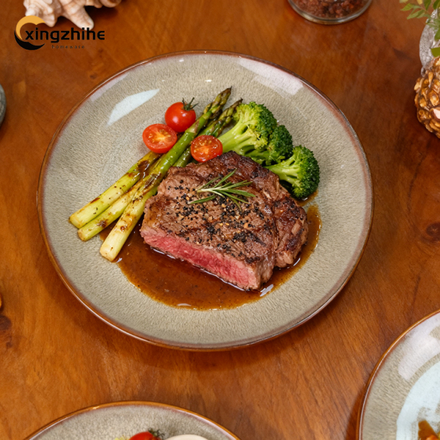 Ceramic Stoneware Dinnerware Set-Western Cuisine Steak Dinnerware Dishwasher Oven Safe Eco-Friendly Light Luxury Home Party Set
