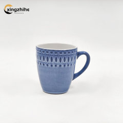 18/16/12/Piece Blue Luxury Europe Stoneware Dinnerware Sets Custom Matte Glaze Dinner Salad Plates Mugs Subtle Vertical Ribbing
