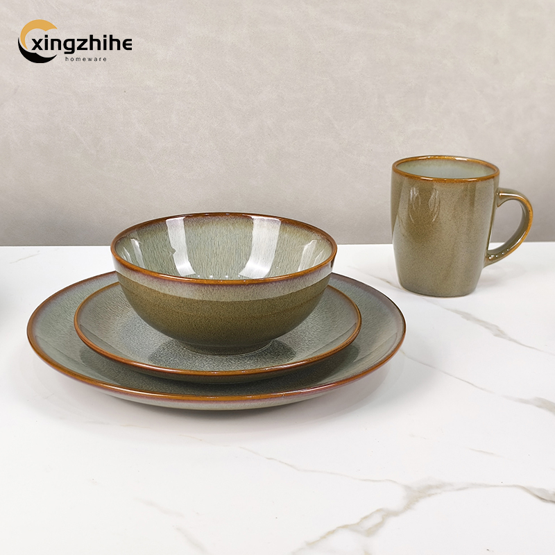 Ceramic Stoneware Dinnerware Set-Western Cuisine Steak Dinnerware Dishwasher Oven Safe Eco-Friendly Light Luxury Home Party Set