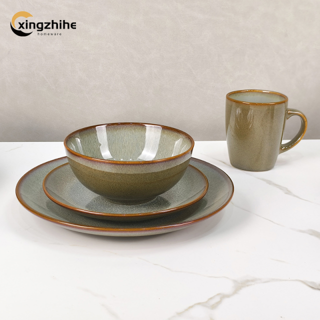 Ceramic Stoneware Dinnerware Set-Western Cuisine Steak Dinnerware Dishwasher Oven Safe Eco-Friendly Light Luxury Home Party Set