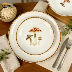 18/16/12/Piece Banquet Restaurant Wedding Ceramic Dinnerware Sets for Hotels Home Use 4-Person Stoneware Plates Dishwasher Safe