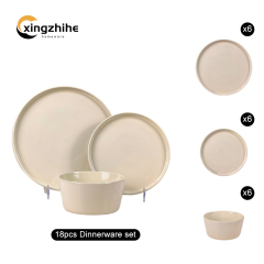 18/16/12/Piece Luxury Home Service Dinnerware Sets Custom Matte Glaze Dinner Salad Plates Mugs Subtle Vertical Ribbing