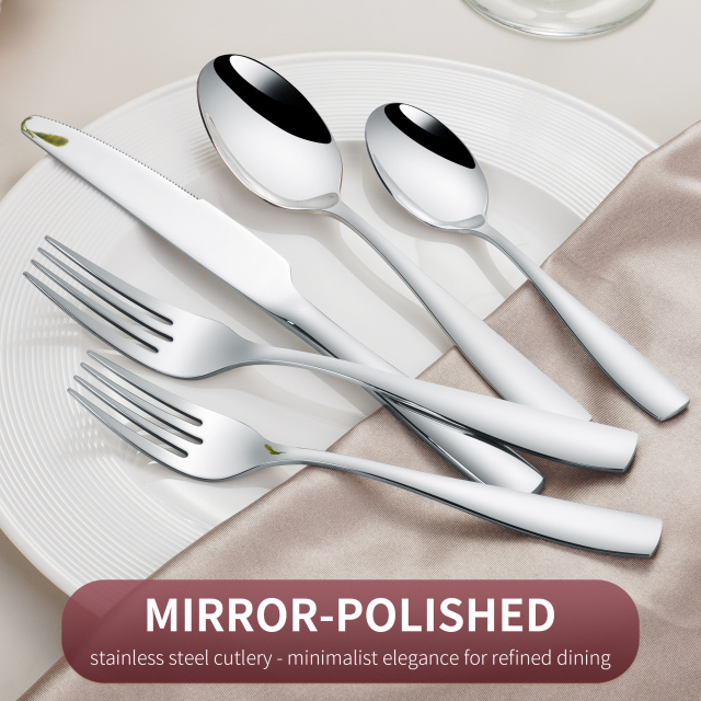 Modern Design Stainless Steel Flatware Set with Mirror Polish for Wedding Occasions-Home & Restaurant Tableware