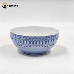 18/16/12/Piece Blue Luxury Europe Stoneware Dinnerware Sets Custom Matte Glaze Dinner Salad Plates Mugs Subtle Vertical Ribbing