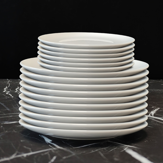 Factory Direct Wholesale White Porcelain Plate High Quality Ceramic Plate Custom Dinner Plate for Restaurant for Wedding