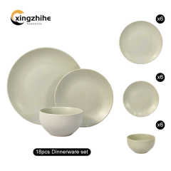 Modern Luxury European Style Stoneware Dinner Set in Matte Gray with BPA Free Cup Kit Includes Charger Plate for Home Party Use