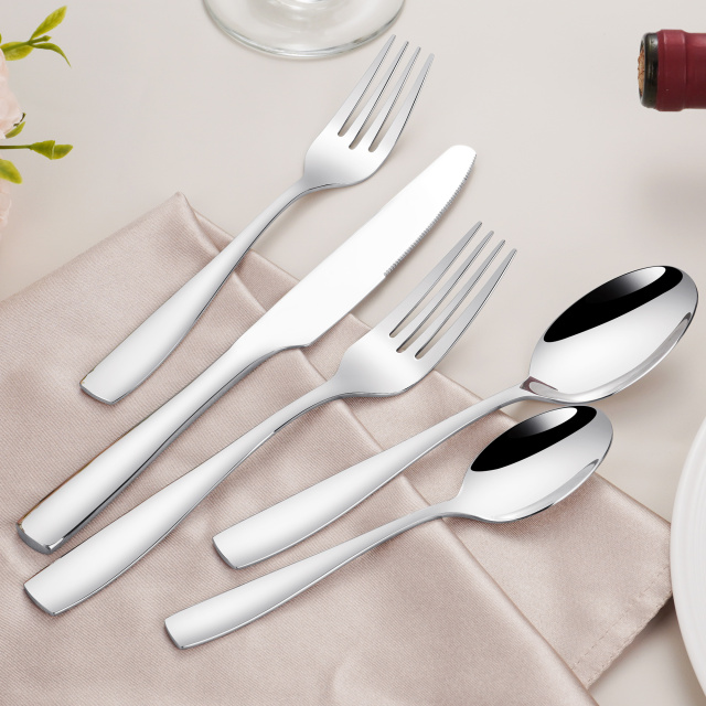 Modern Design Stainless Steel Flatware Set with Mirror Polish for Wedding Occasions-Home & Restaurant Tableware