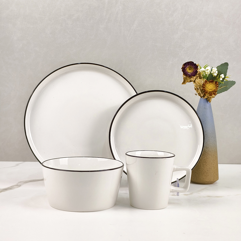 Tableware Porcelain Dinner Table Set Ware Ceramic Wholesale 16pcs Porcelain White Dinnerware Sets Party Round American Style