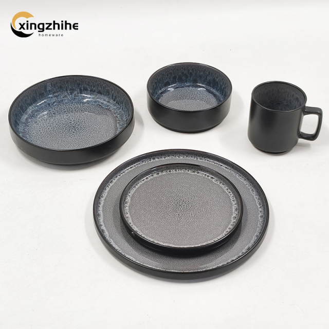 18/16/12-Piece Vintage Stoneware Dinnerware Sets-Dishwasher Safe Eco-Friendly Durable Oven Microwave Safe Home Use Plates Bowls