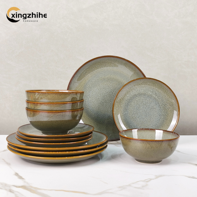 Ceramic Stoneware Dinnerware Set-Western Cuisine Steak Dinnerware Dishwasher Oven Safe Eco-Friendly Light Luxury Home Party Set