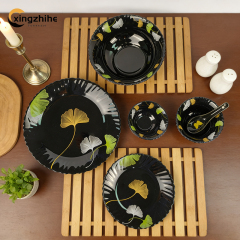 Modern Design Eco-Friendly Sustainable Reusable Glass Dinnerware Set BPA Free Heat-Resistant Dishwasher Microwave