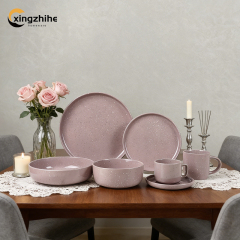 18/16/12-Piece European Design Stoneware Dinnerware Sets-Dishwasher Safe Eco-Friendly Durable Restaurant Quality Plates & Bowls
