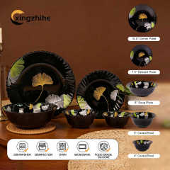 Modern Design Eco-Friendly Sustainable Reusable Glass Dinnerware Set BPA Free Heat-Resistant Dishwasher Microwave