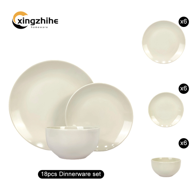 Eco-Friendly Classic European Design Glazed Ceramic Plates Set Porcelain Material for Elegant Dining Spaces Daily Use for Hotels