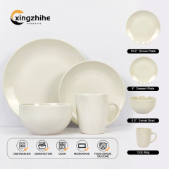 Eco-Friendly Classic European Design Glazed Ceramic Plates Set Porcelain Material for Elegant Dining Spaces Daily Use for Hotels