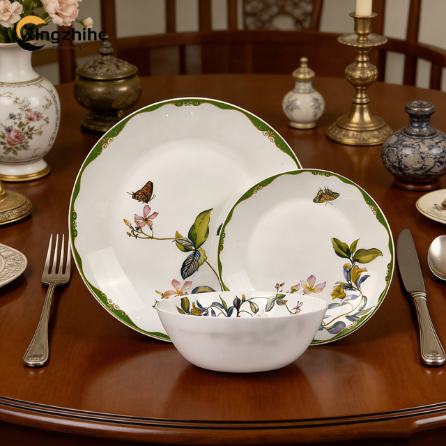 Modern Design Eco-Friendly Sustainable Reusable Glass Dinnerware Set BPA Free Heat-Resistant Dishwasher Microwave