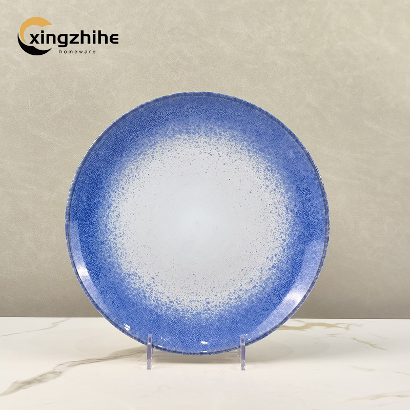 Luxury Kiln Altered Glaze Stoneware Dinnerware Sets Nordic Western Matt Blue Glazed Ceramic Cup Kit Dishwasher Safe