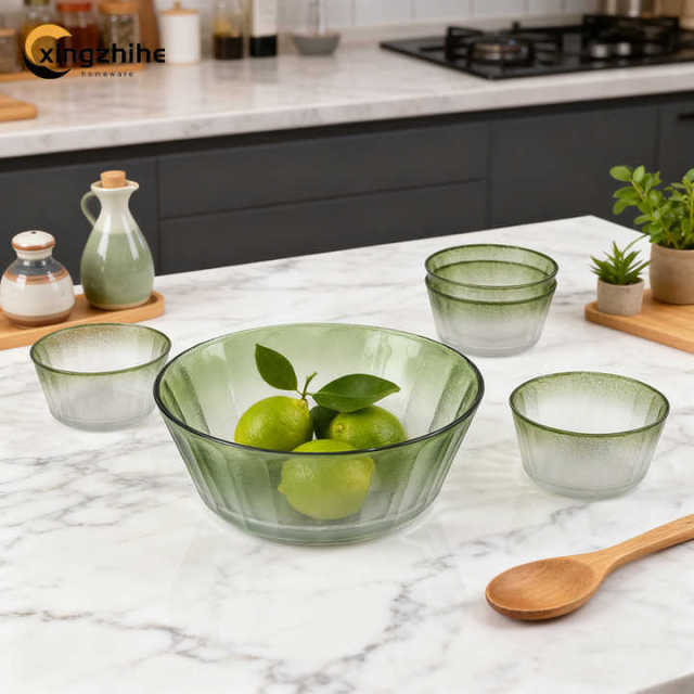 Sample Available Wholesale Modern Creative Eco-Friendly Customized Pasta Soup Rice Bowls Glass Party Wedding Gift Box Set