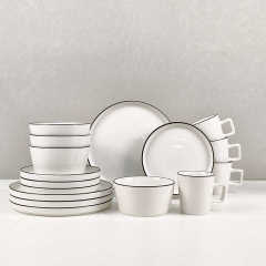 Tableware Porcelain Dinner Table Set Ware Ceramic Wholesale 16pcs Porcelain White Dinnerware Sets Party Round American Style