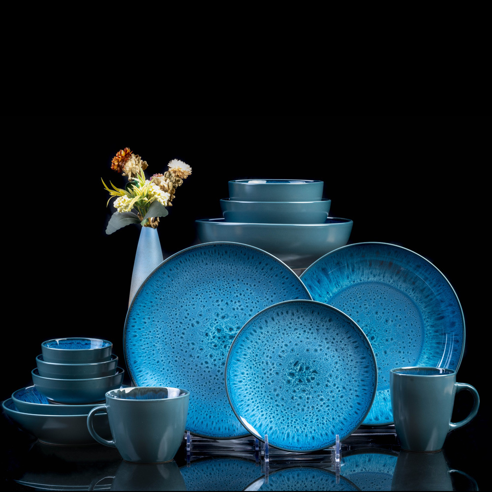 Wholesale 16pcs Luxury Nordic Ceramic Stoneware Dinner Set Customizable Options Minimalist Design 12 Piece Sample Available