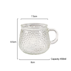 New Creativity 350ml Hammered Glass Water Bottle with Cartoon Bear Cap and Straw - Coffee and Milk Cup for Women's Preference