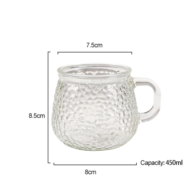 New Creativity 350ml Hammered Glass Water Bottle with Cartoon Bear Cap and Straw - Coffee and Milk Cup for Women's Preference