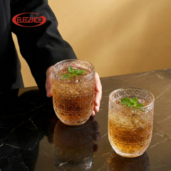 New Arrival Hand-made Modern Ergonomic Glass Water Cup Unique Contour Design BPA Free Food Safe Reusable Dishwasher Microwave