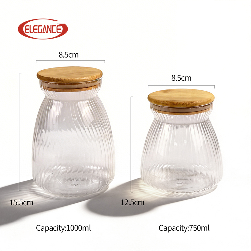 Large Capacity High Borosilicate Glass Jar with Handle Food Grade Moisture-Proof Kitchen Lid for Coffee Bean Storage