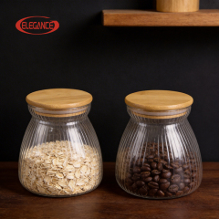 Large Capacity High Borosilicate Glass Jar with Handle Food Grade Moisture-Proof Kitchen Lid for Coffee Bean Storage