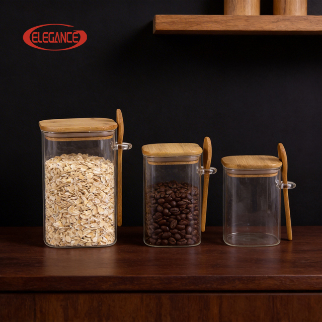 New Arrival Victorian Glass Airtight Storage Jars Handles Heat Insulation Dishwasher Microwave Safe for Kitchen Pantry