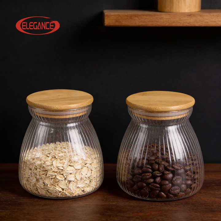 Large Capacity High Borosilicate Glass Jar with Handle Food Grade Moisture-Proof Kitchen Lid for Coffee Bean Storage