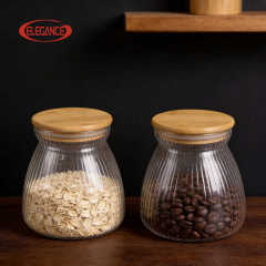 Large Capacity High Borosilicate Glass Jar with Handle Food Grade Moisture-Proof Kitchen Lid for Coffee Bean Storage