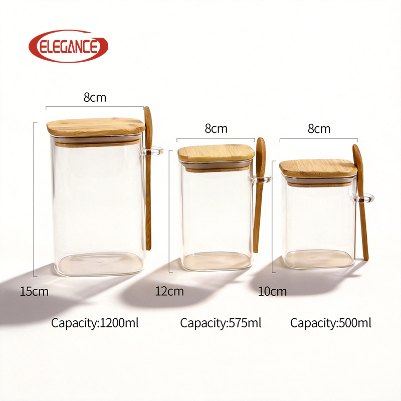 New Arrival Victorian Glass Airtight Storage Jars Handles Heat Insulation Dishwasher Microwave Safe for Kitchen Pantry