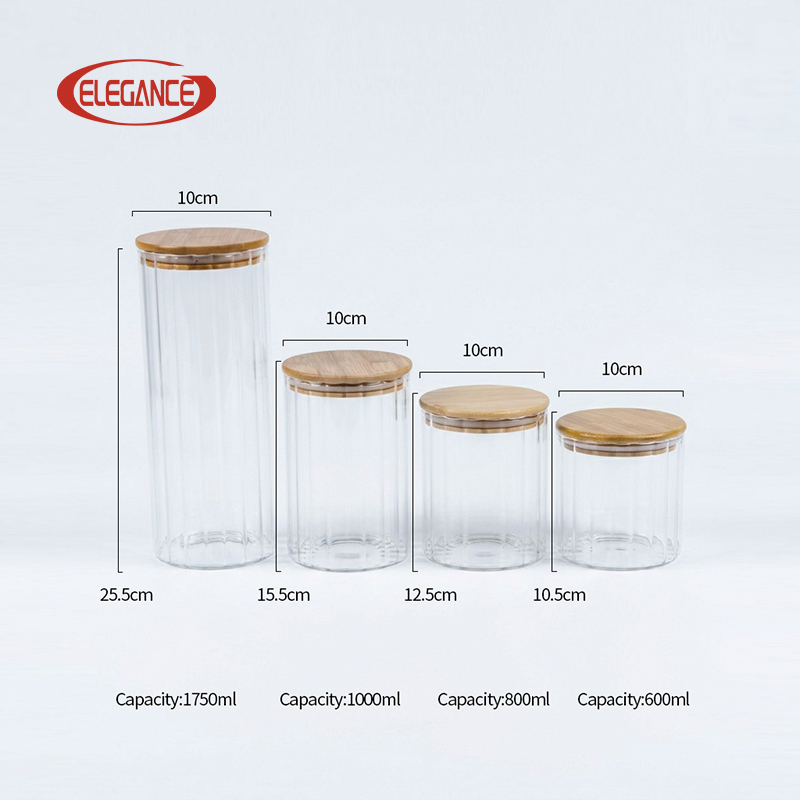 New Arrival Airtight Glass Storage Jars with Bamboo Lids, Ideal for Kitchen Food Preservation