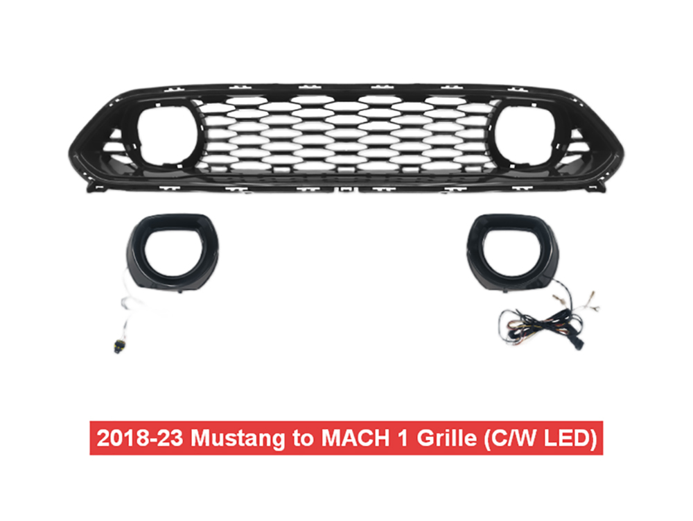 2018-23 Ford Mustang Mach 1 Conversion Front Grille With LED,Hongyang Auto Parts,2018-23 Ford Mustang Mach 1 Conversion Front Grille With LED