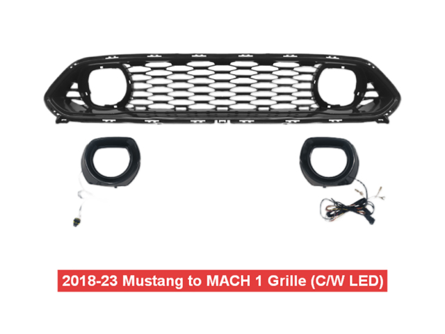 2018-23 Ford Mustang Mach 1 Conversion Front Grille With LED,Hongyang Auto Parts,2018-23 Ford Mustang Mach 1 Conversion Front Grille With LED