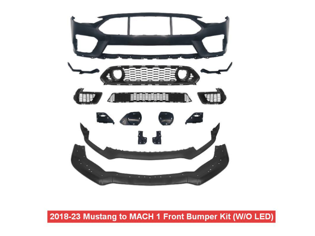 2018-23 Ford Mustang Mach 1 Conversion Front Bumper Kit Without LED,Hongyang Auto Parts,2018-23 Ford Mustang Mach 1 Conversion Front Bumper Kit Without LED