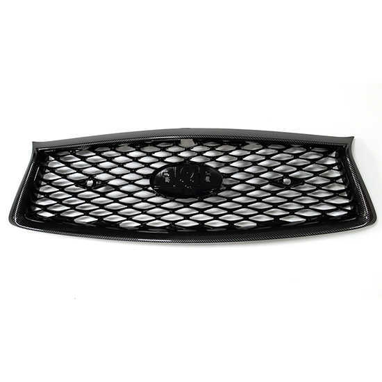 Car Body Kit Front Bumper Grille for Infiniti Q50 2018-2024 Grille Carbon Fiber Look Frame 62310-6HH0C