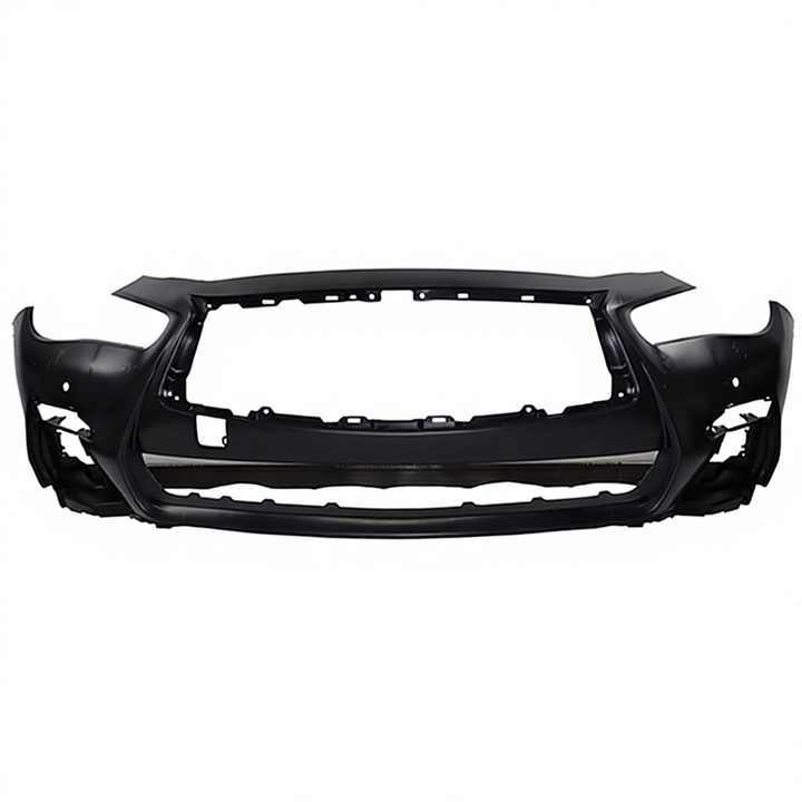 Car Parts Black W/I PDC Hole W/I Washer Hole Front Bumper Fit for Infiniti Q50 2014-2017 62022 85022
