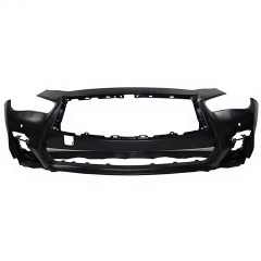 Car Parts Black W/I PDC Hole W/I Washer Hole Front Bumper Fit for Infiniti Q50 2014-2017 62022 85022