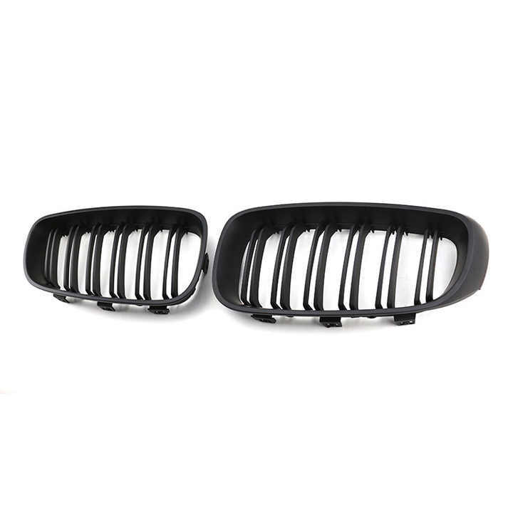 Auto Accessory Matte Black Dual Slat Inserts Front Bumper Mesh Grille Car Front Grille Fit for BMW 3Series F34 2012