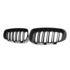 Auto Accessory Matte Black Dual Slat Inserts Front Bumper Mesh Grille Car Front Grille Fit for BMW 3Series F34 2012