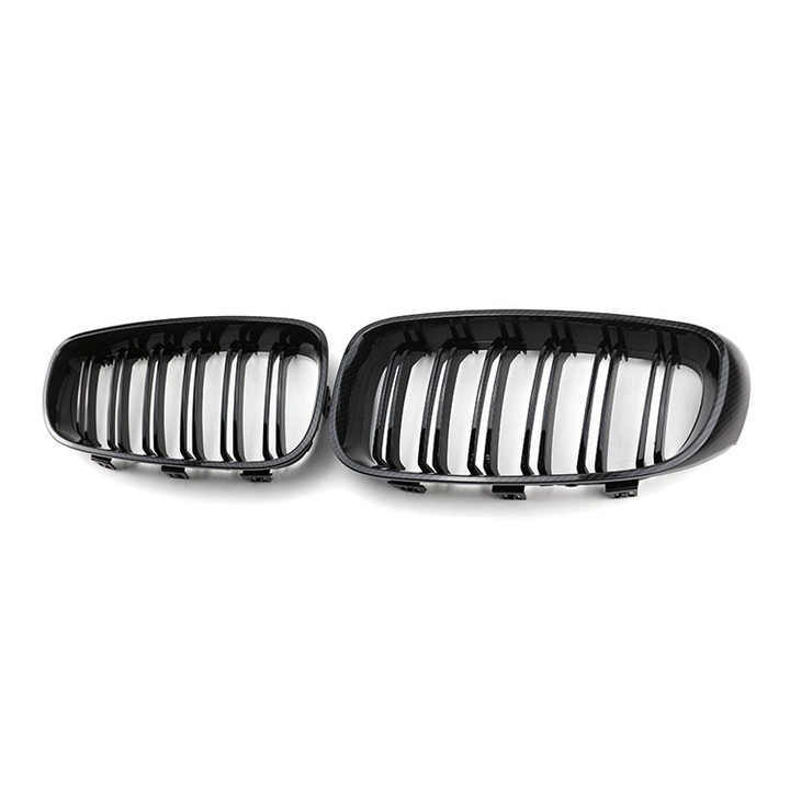 Automotive Carbon Look Dual Slat Guard Protector Front Bumper Mesh Grille Car Front Grille Fit for BMW Series 3 F34 2012