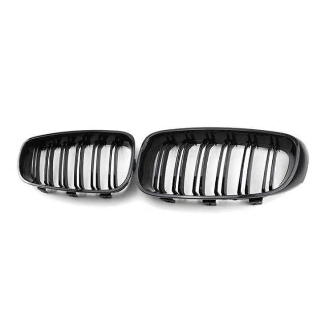 Automotive Carbon Look Dual Slat Guard Protector Front Bumper Mesh Grille Car Front Grille Fit for BMW Series 3 F34 2012