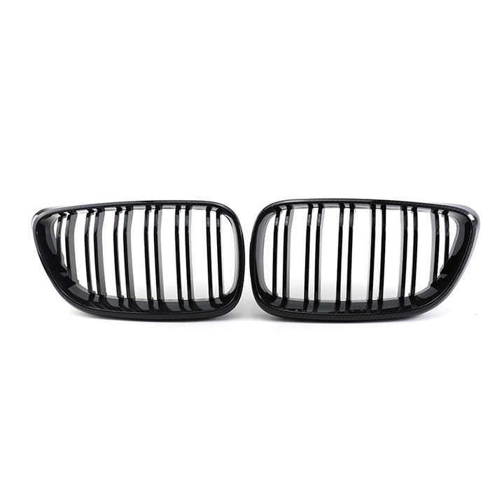 New Car Decoration Carbon Look Dual Slat Universal Front Bumper Mesh Grille Car Front Grille Fit for BMW F22 F23 2014+