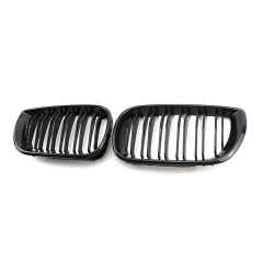 Auto Parts Kit Carbon Look Dual Slat Repair Front Bumper Mesh Grille Car Front Grille Fit for BMW Series 3 E46 2002-2004