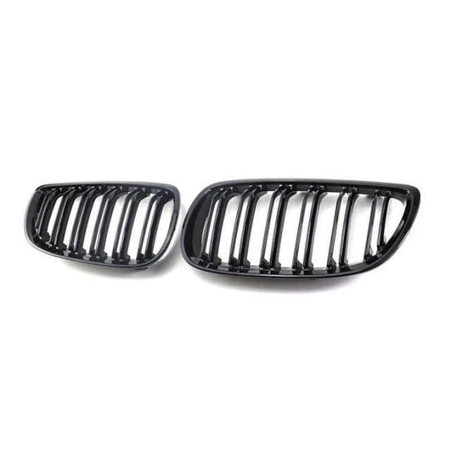Automotive Gloss Black Dual Slat Aftermarket Auto Front Bumper Assembly Mesh Grille Car Grille Fit for BMW E92 2006-2009