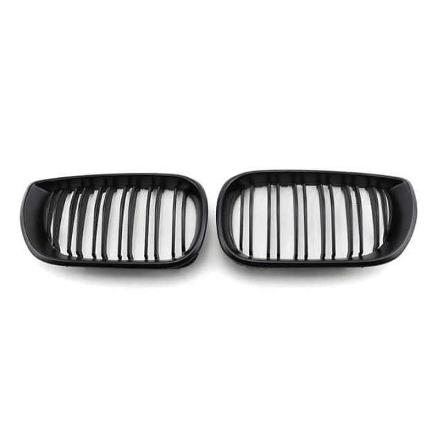Auto Parts Matte Black Dual Slat Restoration OEM Front Bumper Mesh Grille Car Front Grille Fit for BMW E46 2002-2004
