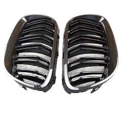 Car Body Kit Carbon Look Dual Slat Insert Front Bumper Mesh Grille Car Front Grille Fit for BMW Series 3 E92 2006-2009